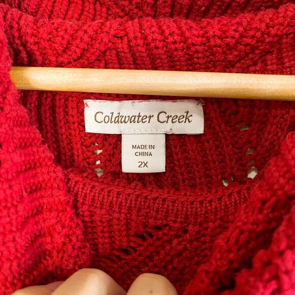 Coldwater Creek Red Turtleneck Knit Sweater Size 2X - Picture 4 of 7